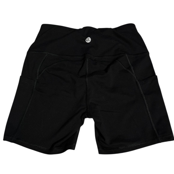 Ewedoos Women Black High Waist Biker Shorts with Pockets XS - Picture 2 of 3